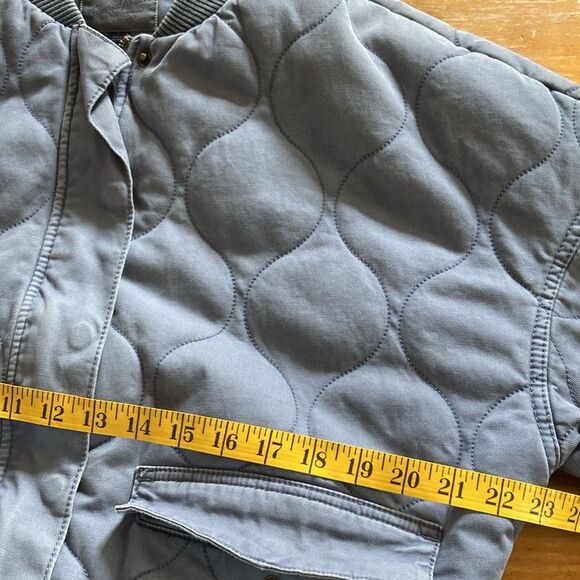 Universal Thread Blue Quilted Chore Zip Hoodless Cotton Blend Jacket Size M - Picture 6 of 8